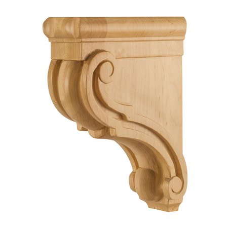HARDWARE RESOURCES 3" Wx7"Dx10"H White Birch Scrolled Corbel CORF-1-WB